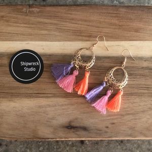 Gold plated Tassle Boho Earrings New